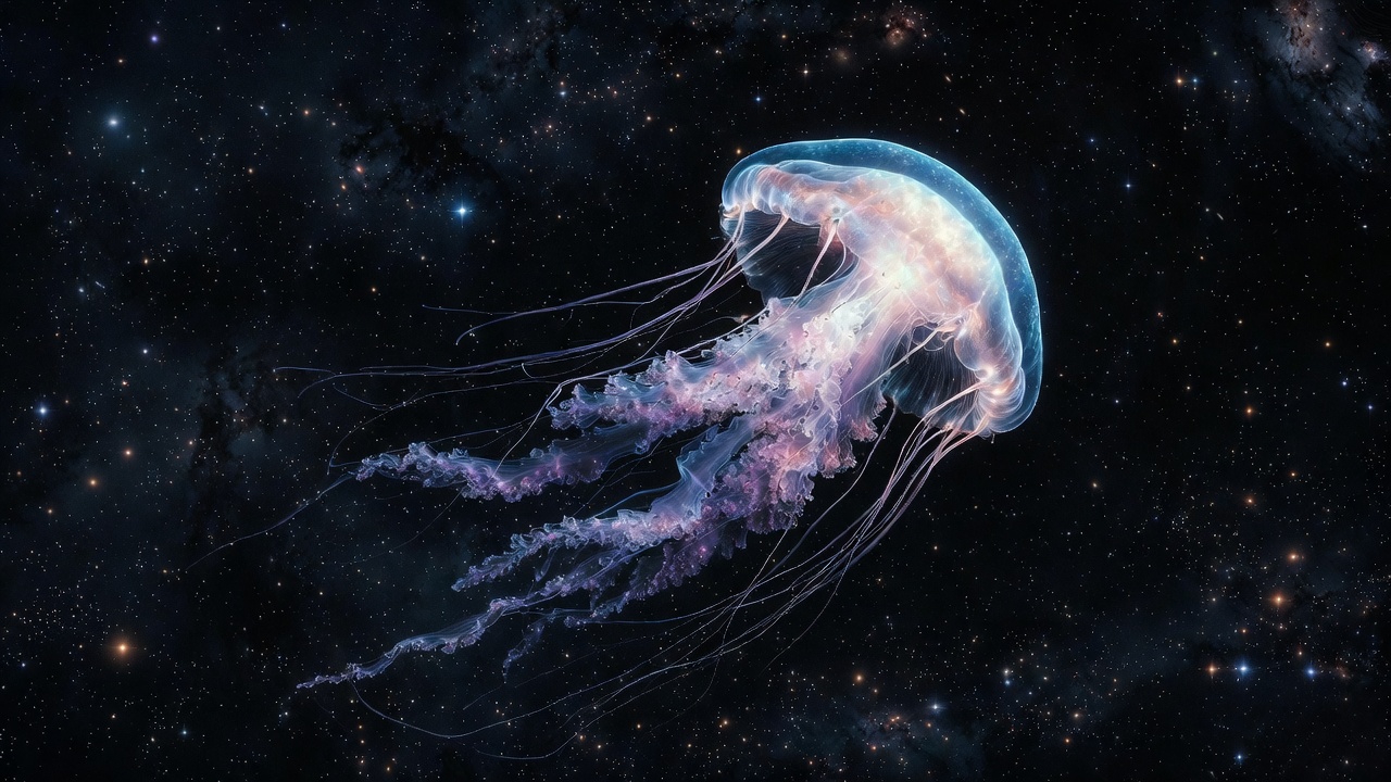 Medusa cósmica en luz azul de Sirio.